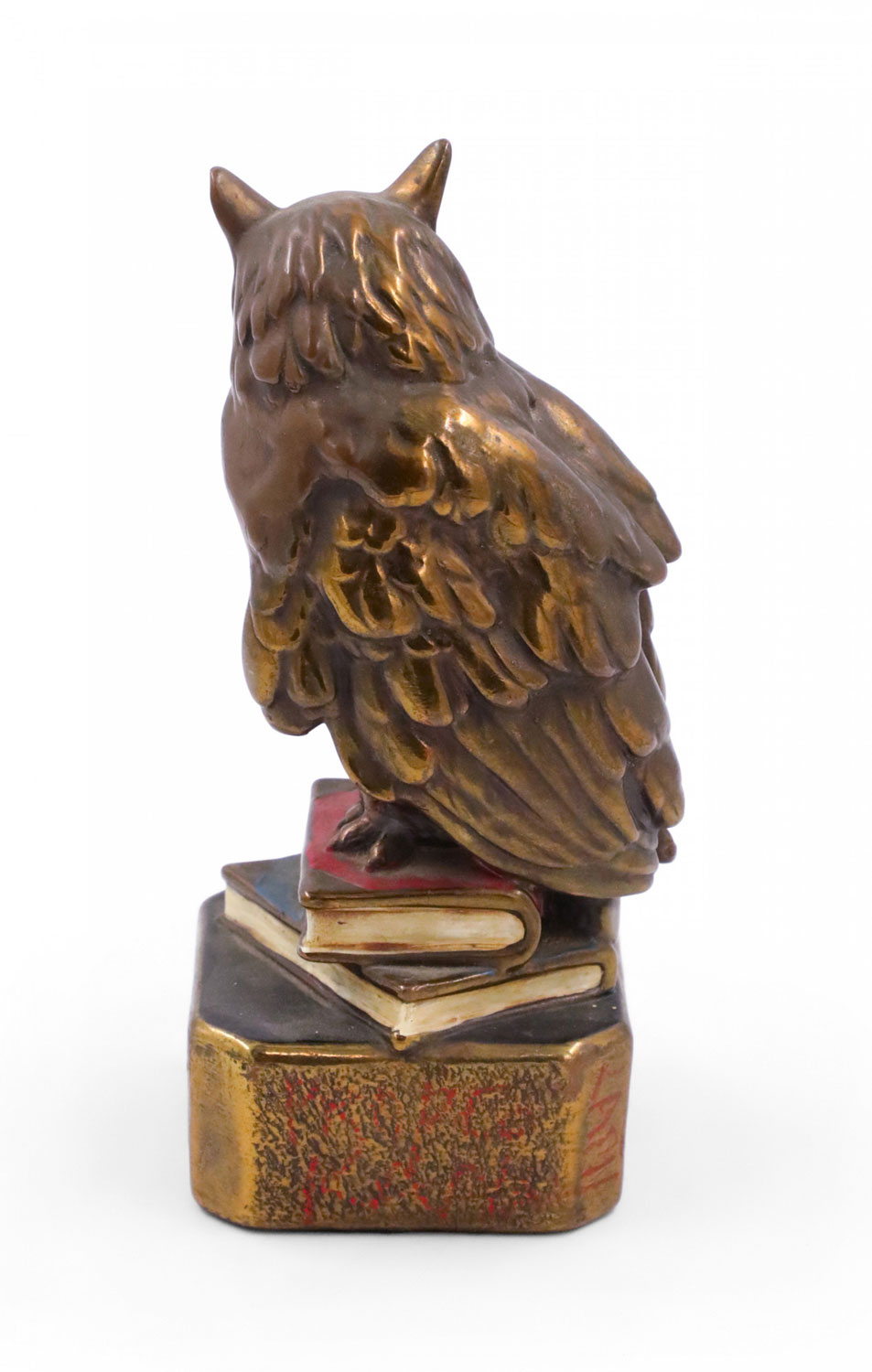 Pair of vintage copper plated owl bookends 1